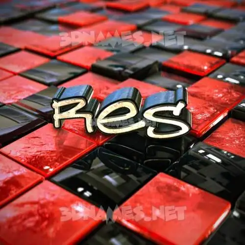 res in Red Checkered style - 3D name wallpaper res in Red Checkered style - 3D name wallpaper