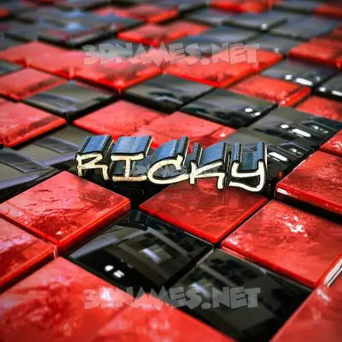 ricky in Red Checkered style - 3D name wallpaper ricky in Red Checkered style - 3D name wallpaper