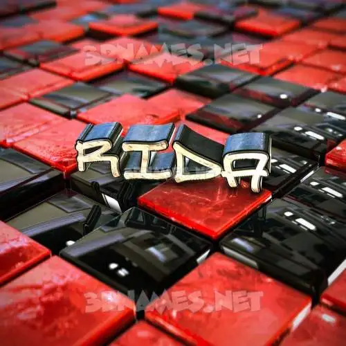 rida in Red Checkered style - 3D name wallpaper rida in Red Checkered style - 3D name wallpaper