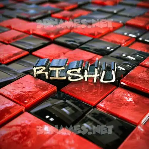 rishu in Red Checkered style - 3D name wallpaper rishu in Red Checkered style - 3D name wallpaper