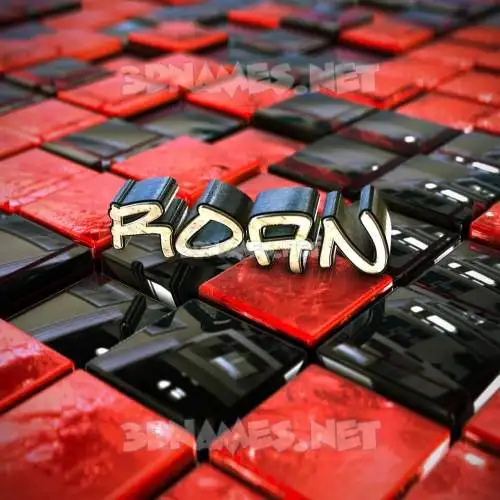roan in Red Checkered style - 3D name wallpaper roan in Red Checkered style - 3D name wallpaper