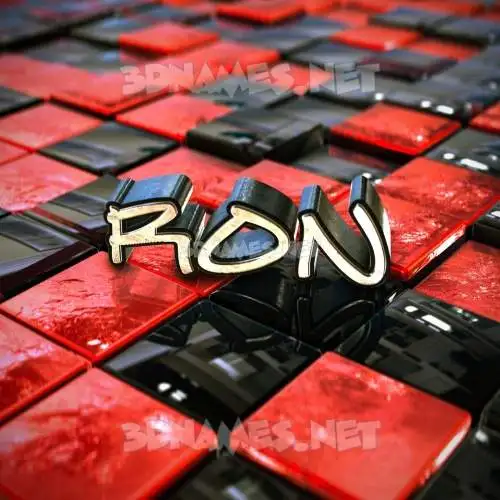 ron in Red Checkered style - 3D name wallpaper ron in Red Checkered style - 3D name wallpaper