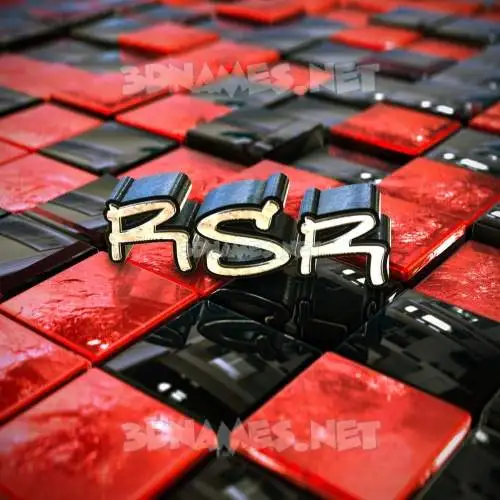 rsr in Red Checkered style - 3D name wallpaper