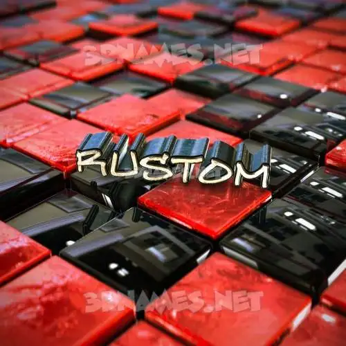 rustom in Red Checkered style - 3D name wallpaper rustom in Red Checkered style - 3D name wallpaper