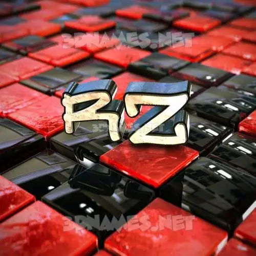 rz in Red Checkered style - 3D name wallpaper rz in Red Checkered style - 3D name wallpaper