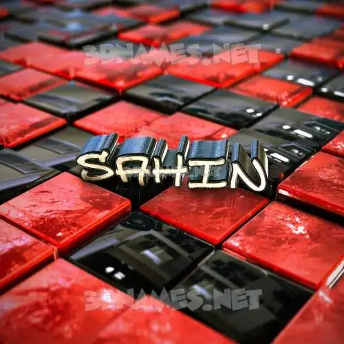 sahin in Red Checkered style - 3D name wallpaper sahin in Red Checkered style - 3D name wallpaper