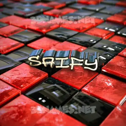 saify in Red Checkered style - 3D name wallpaper