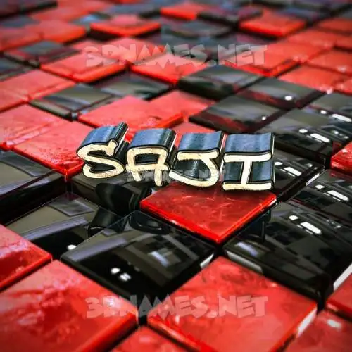 saji in Red Checkered style - 3D name wallpaper saji in Red Checkered style - 3D name wallpaper