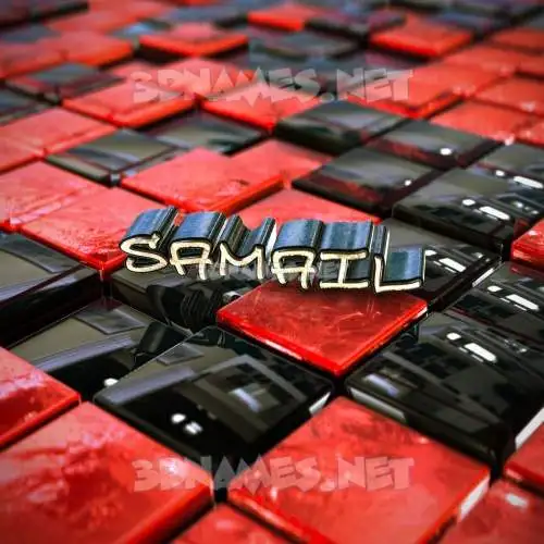 samail in Red Checkered style - 3D name wallpaper samail in Red Checkered style - 3D name wallpaper