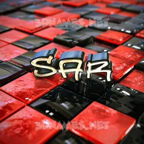 sar in Red Checkered style - 3D name wallpaper sar in Red Checkered style - 3D name wallpaper