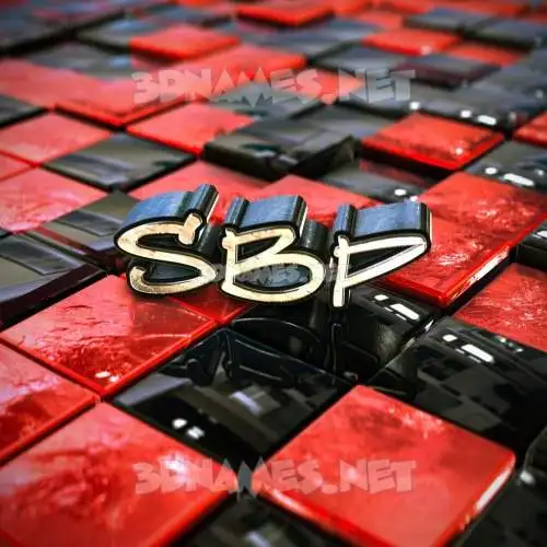 sbp in Red Checkered style - 3D name wallpaper sbp in Red Checkered style - 3D name wallpaper