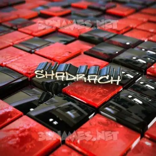 shadrach in Red Checkered style - 3D name wallpaper