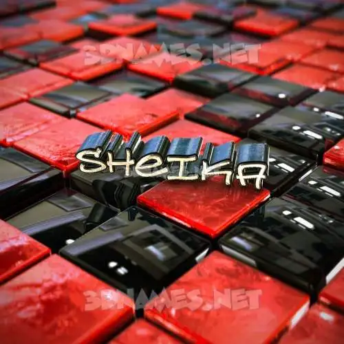 sheika in Red Checkered style - 3D name wallpaper sheika in Red Checkered style - 3D name wallpaper