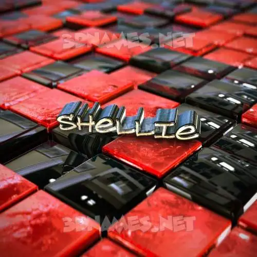 shellie in Red Checkered style - 3D name wallpaper