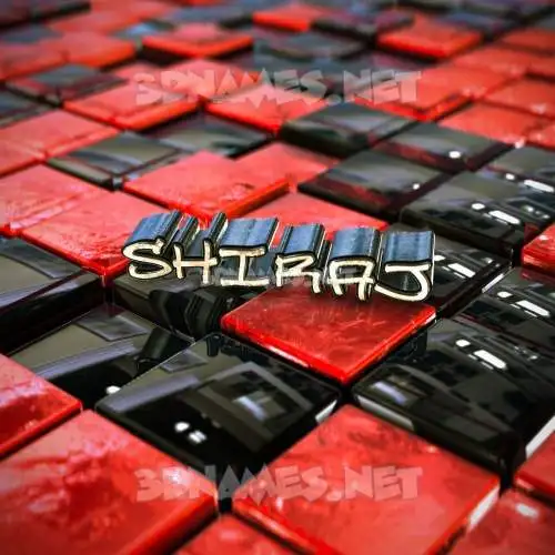 shiraj in Red Checkered style - 3D name wallpaper