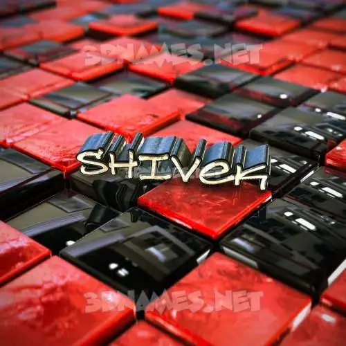 shivek in Red Checkered style - 3D name wallpaper