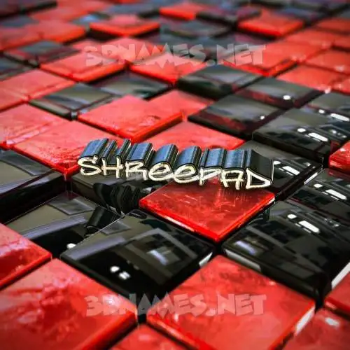 shreepad in Red Checkered style - 3D name wallpaper