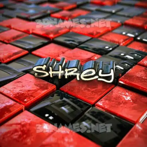 shrey in Red Checkered style - 3D name wallpaper