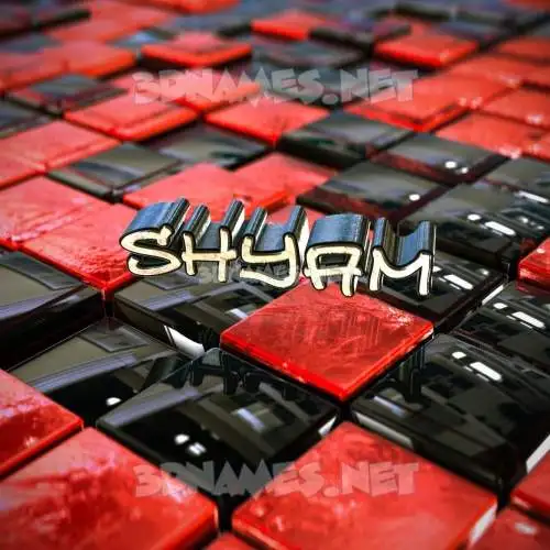 shyam in Red Checkered style - 3D name wallpaper