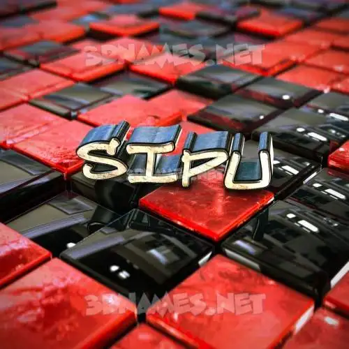 sipu in Red Checkered style - 3D name wallpaper