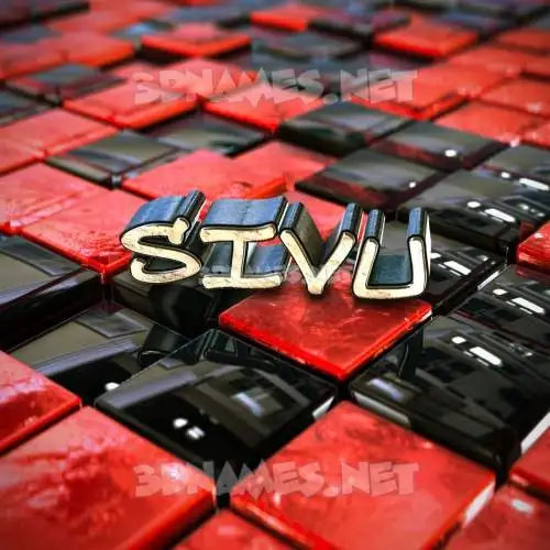 sivu in Red Checkered style - 3D name wallpaper