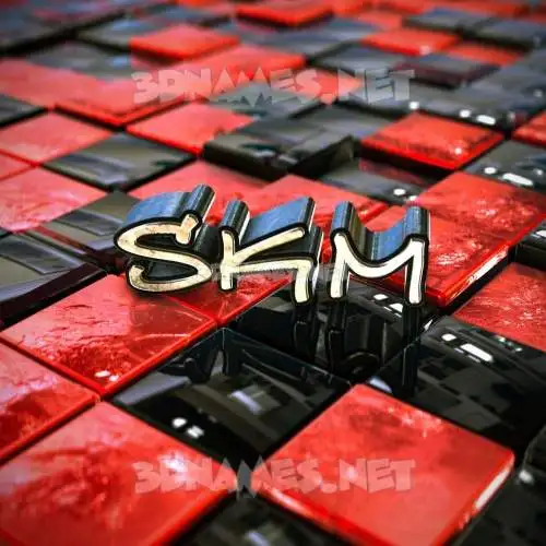 skm in Red Checkered style - 3D name wallpaper skm in Red Checkered style - 3D name wallpaper