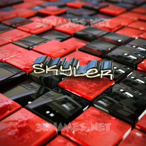 skyler in Red Checkered style - 3D name wallpaper