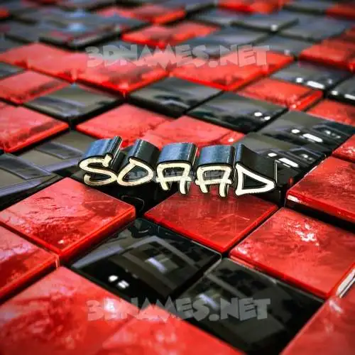 soaad in Red Checkered style - 3D name wallpaper