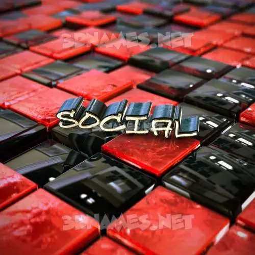 social in Red Checkered style - 3D name wallpaper social in Red Checkered style - 3D name wallpaper