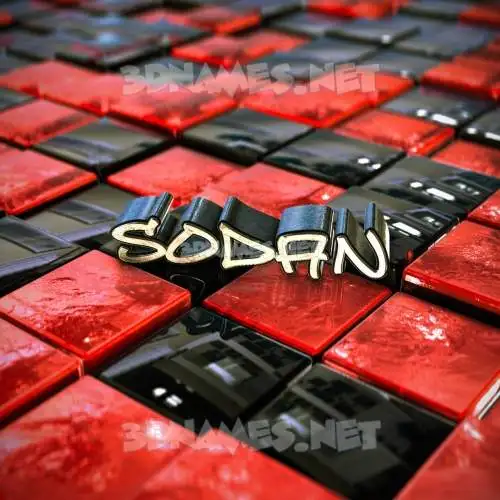 sodan in Red Checkered style - 3D name wallpaper sodan in Red Checkered style - 3D name wallpaper