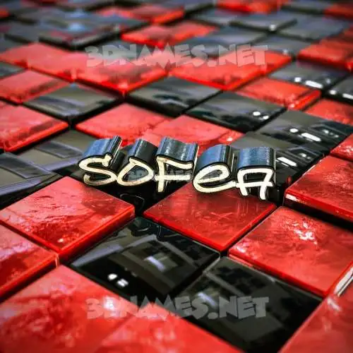 sofea in Red Checkered style - 3D name wallpaper