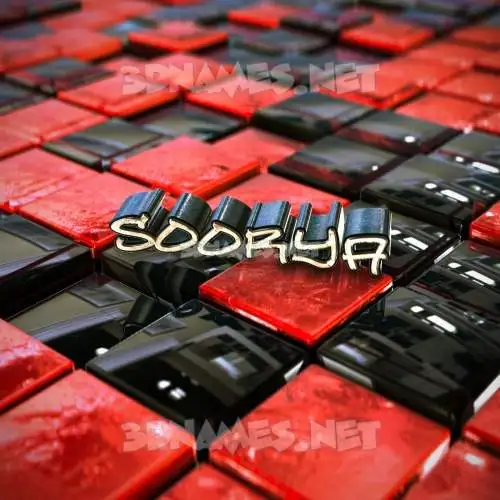 soorya in Red Checkered style - 3D name wallpaper
