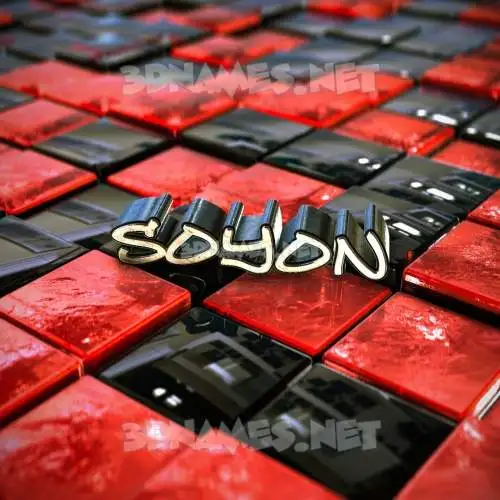 soyon in Red Checkered style - 3D name wallpaper