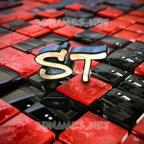 st in Red Checkered style - 3D name wallpaper st in Red Checkered style - 3D name wallpaper