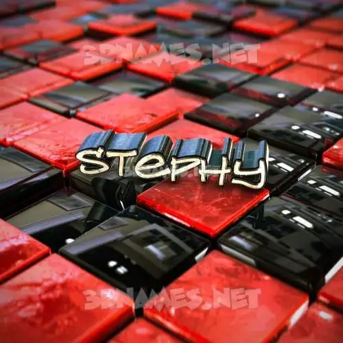 stephy in Red Checkered style - 3D name wallpaper