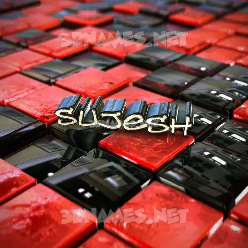 sujesh in Red Checkered style - 3D name wallpaper sujesh in Red Checkered style - 3D name wallpaper