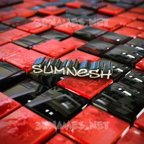 sumnesh in Red Checkered style - 3D name wallpaper