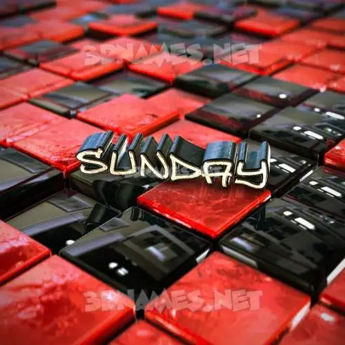 sunday in Red Checkered style - 3D name wallpaper sunday in Red Checkered style - 3D name wallpaper