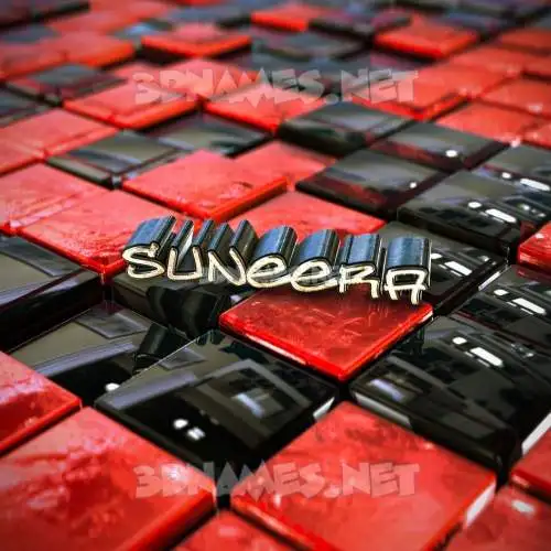 suneera in Red Checkered style - 3D name wallpaper