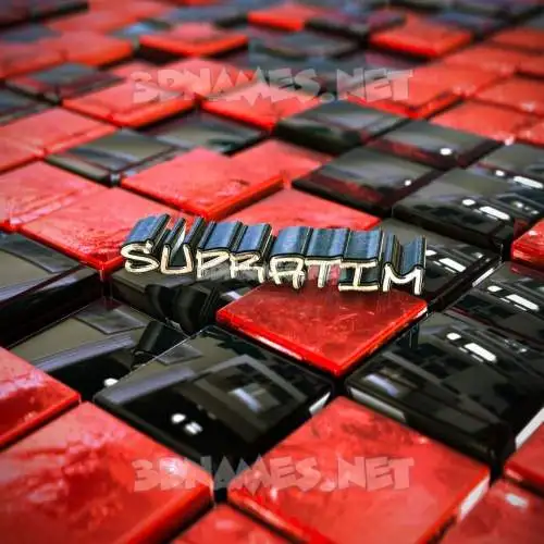 supratim in Red Checkered style - 3D name wallpaper