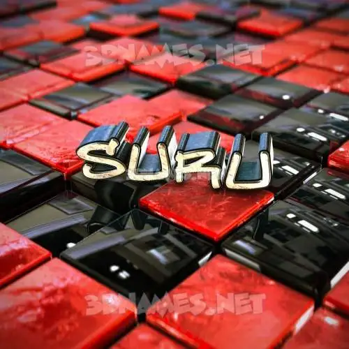 suru in Red Checkered style - 3D name wallpaper