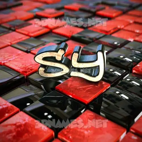 sy in Red Checkered style - 3D name wallpaper sy in Red Checkered style - 3D name wallpaper