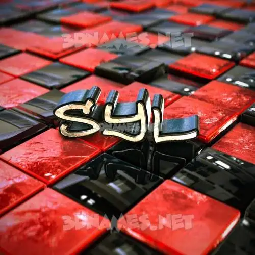 syl in Red Checkered style - 3D name wallpaper syl in Red Checkered style - 3D name wallpaper