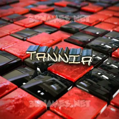 tannia in Red Checkered style - 3D name wallpaper tannia in Red Checkered style - 3D name wallpaper