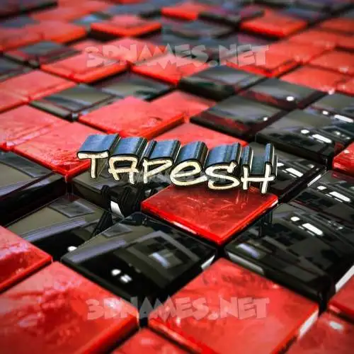 tapesh in Red Checkered style - 3D name wallpaper tapesh in Red Checkered style - 3D name wallpaper