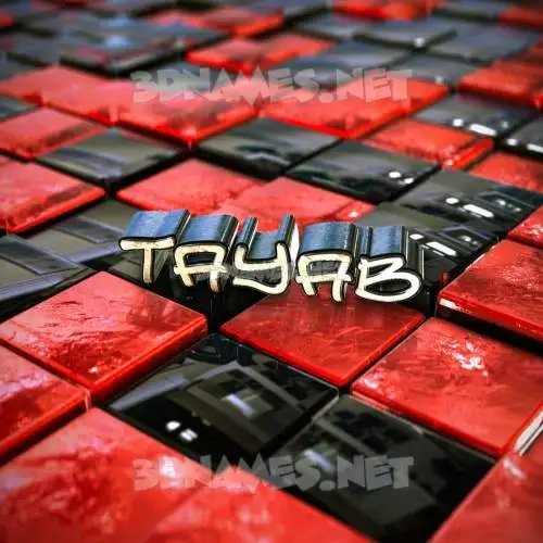 tayab in Red Checkered style - 3D name wallpaper