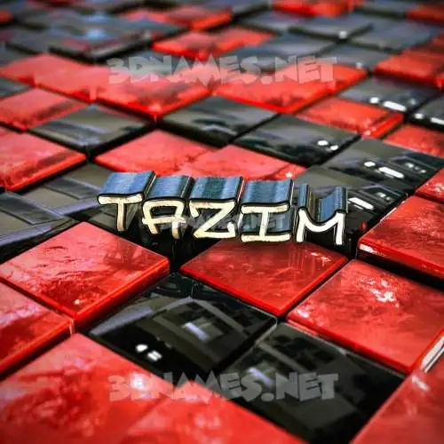 tazim in Red Checkered style - 3D name wallpaper tazim in Red Checkered style - 3D name wallpaper