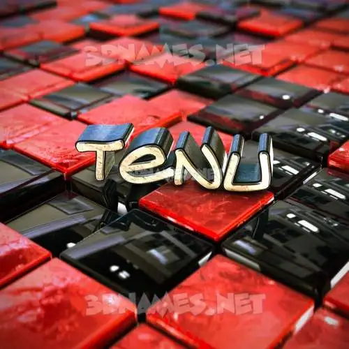 tenu in Red Checkered style - 3D name wallpaper tenu in Red Checkered style - 3D name wallpaper