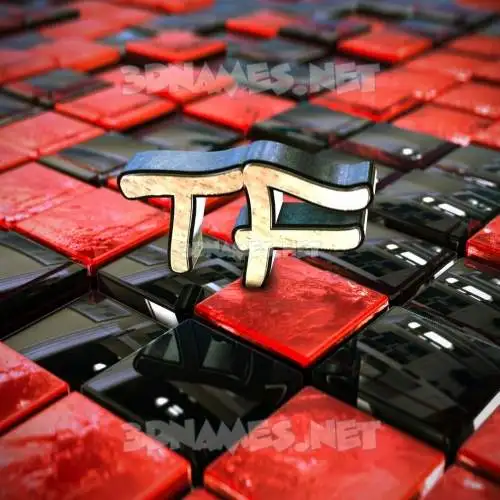 tf in Red Checkered style - 3D name wallpaper