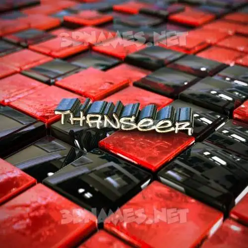 thanseer in Red Checkered style - 3D name wallpaper thanseer in Red Checkered style - 3D name wallpaper